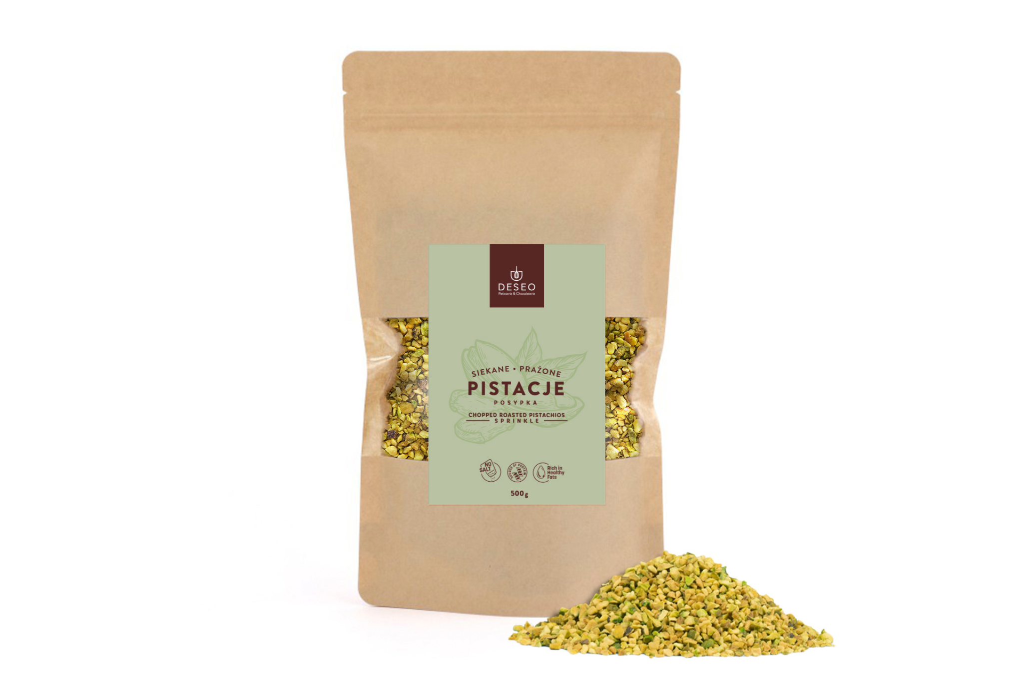 Siekane prażone pistacje - posypka 500g
