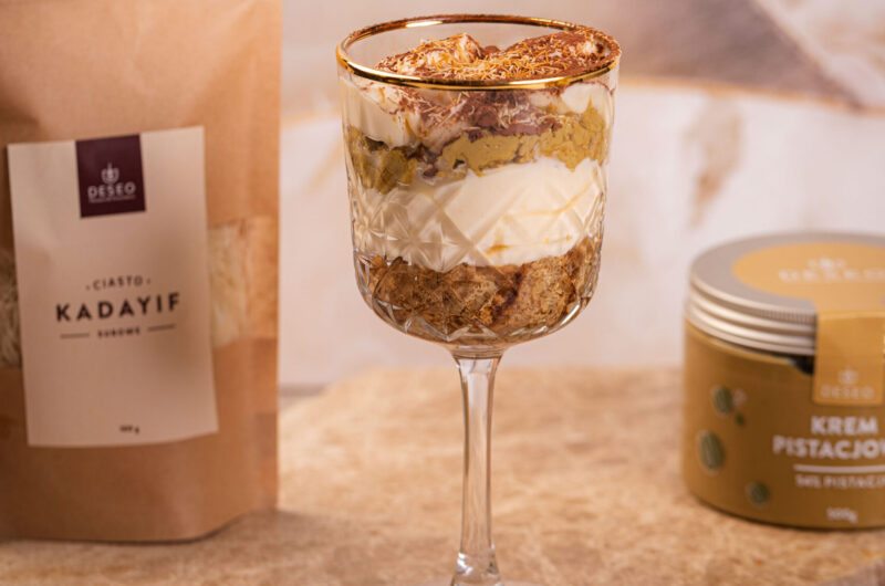Dubai Chocolate Tiramisu z kremem pistacjowym i ciastem kadayif
